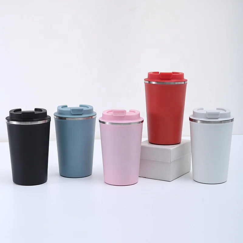 Modern Custom Style 380ml 500ml Ceramic Liner Inner Coated Tumbler Insulated Coffee Mug Keep Cold Warm