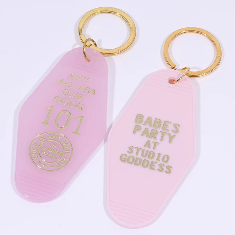 高品質レトロモーテルキーホルダーカスタムファッションモーテル