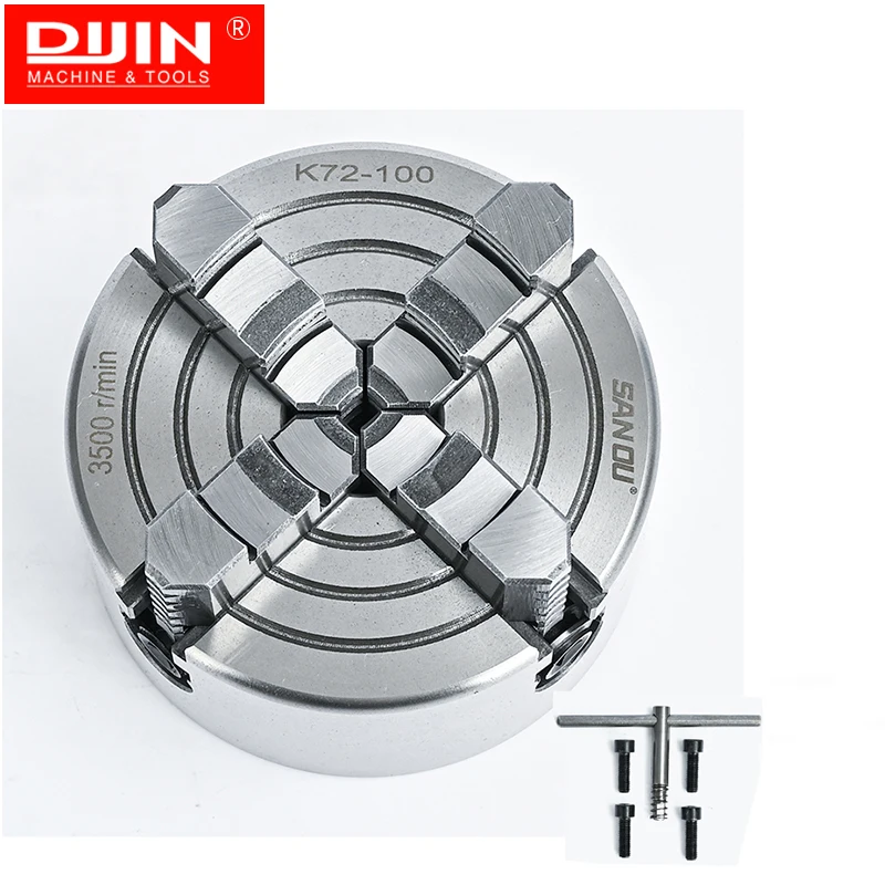 ●CHUNK SANOU Lathe K72-100 4-Jaw Independent Reversible Metal