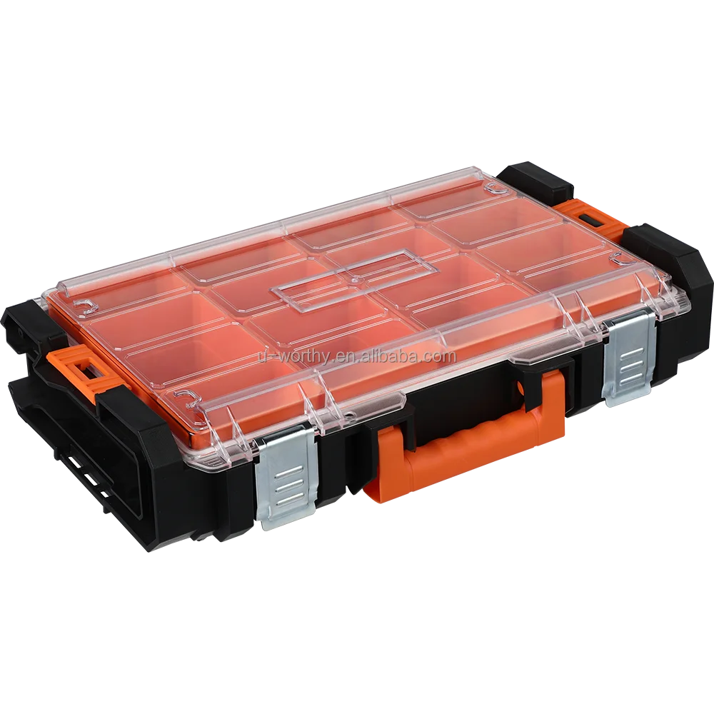 Ningbo Factory Four Layer Stackable Trolley Plastic Tool Box for Household Workshop Tool Cabinet with Flexible Handle and Wheel
