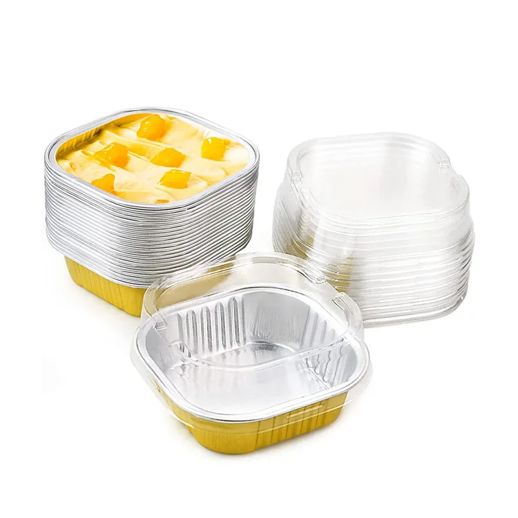 TIA Z125 Rectangle Non Wrinkle Round Foil Cup Wrinkle Proof Dessert Cup Microwave Safe Foil Cup for Cake