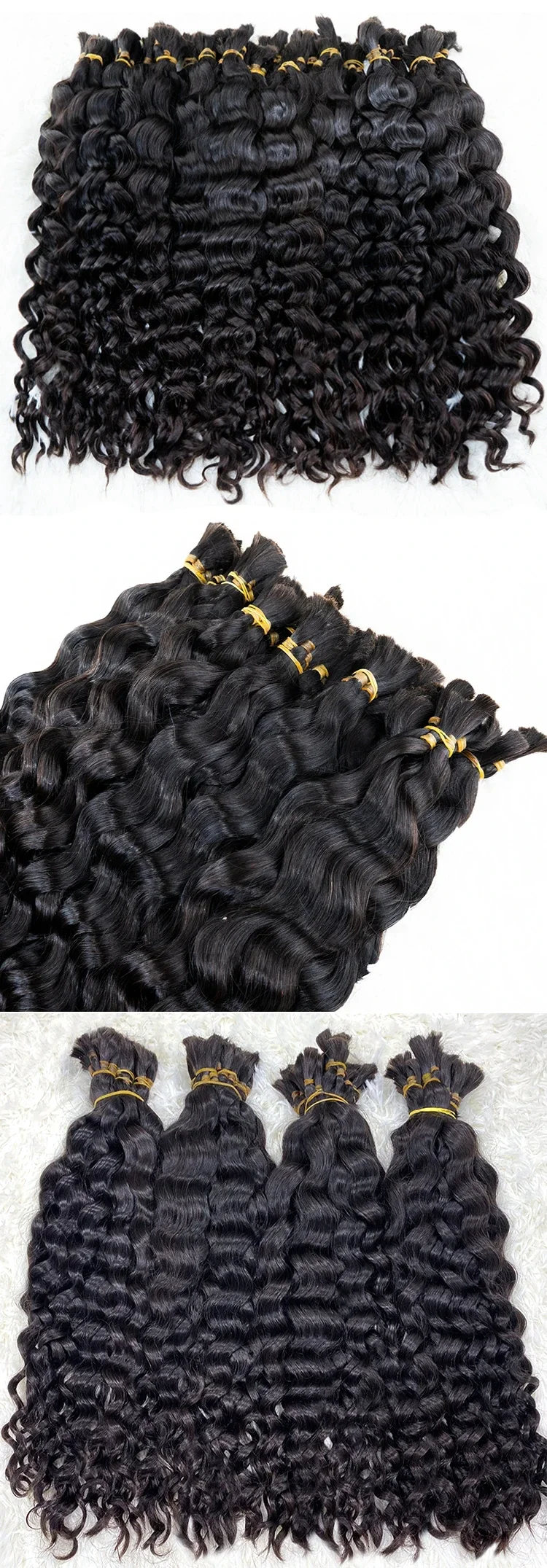 100% Human Hair Bulk Extension Virgin Deep Wave Curly 10a Hair Bulk Weaving For Braiding_voghion.com