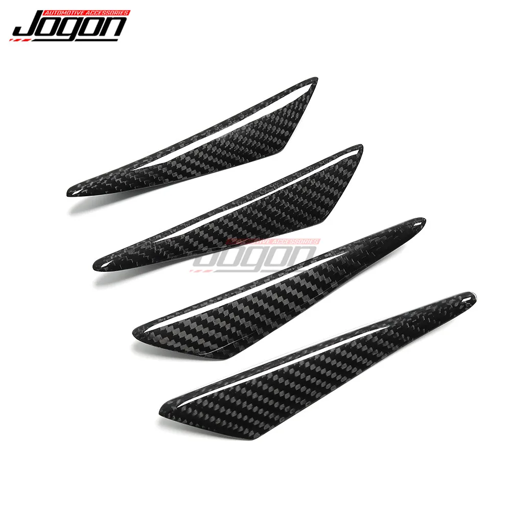 Universal Carbon Fiber Front Bumper Side Canards Splitter Spoiler For ...