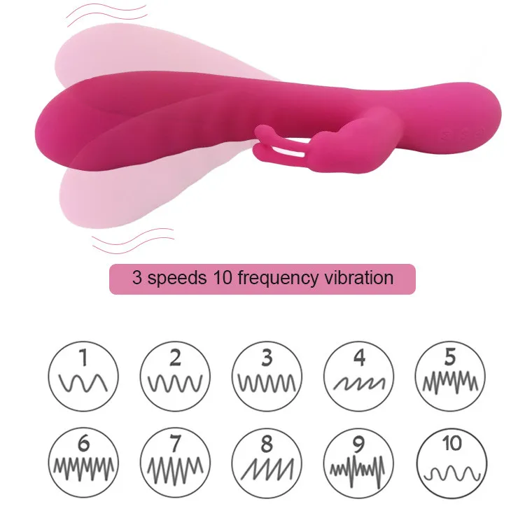 Intelligent Heating Silicone Rabbit Vibrator Realistic Vibrating Dildo Sex Toy for Woman