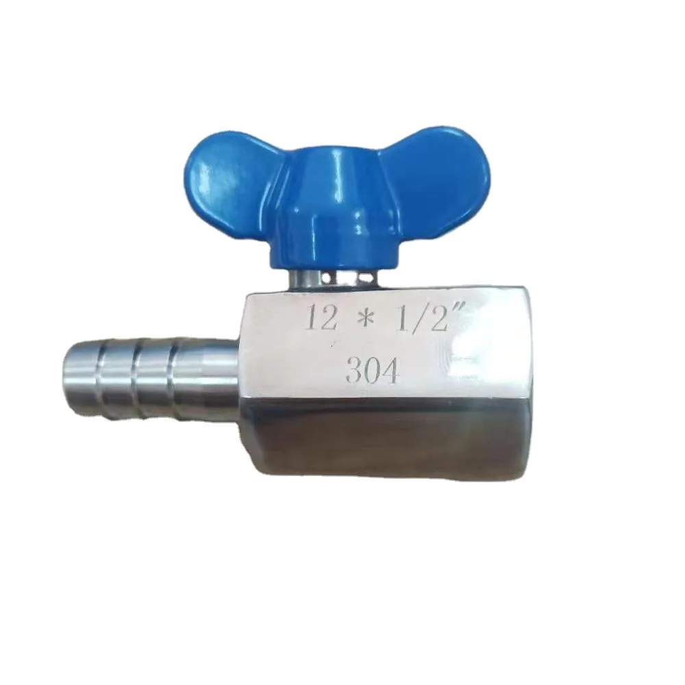 Stainless Steel 304 Manual Female Thread Butterfly Handle Mini Ball Valve female to female or male t