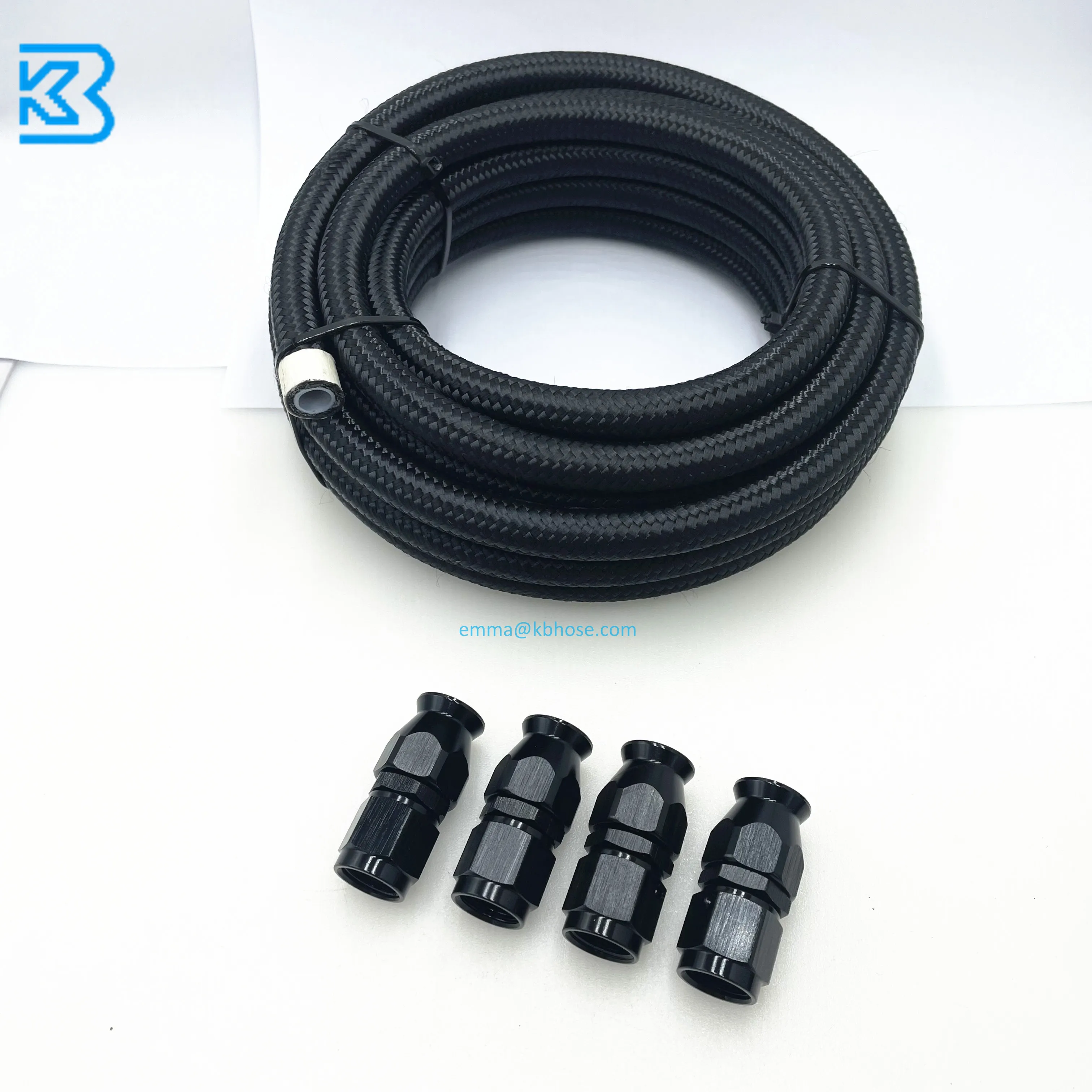 Performance An8 8an Black Nylon Stainless Steel Braided Ptfe E85 Oil