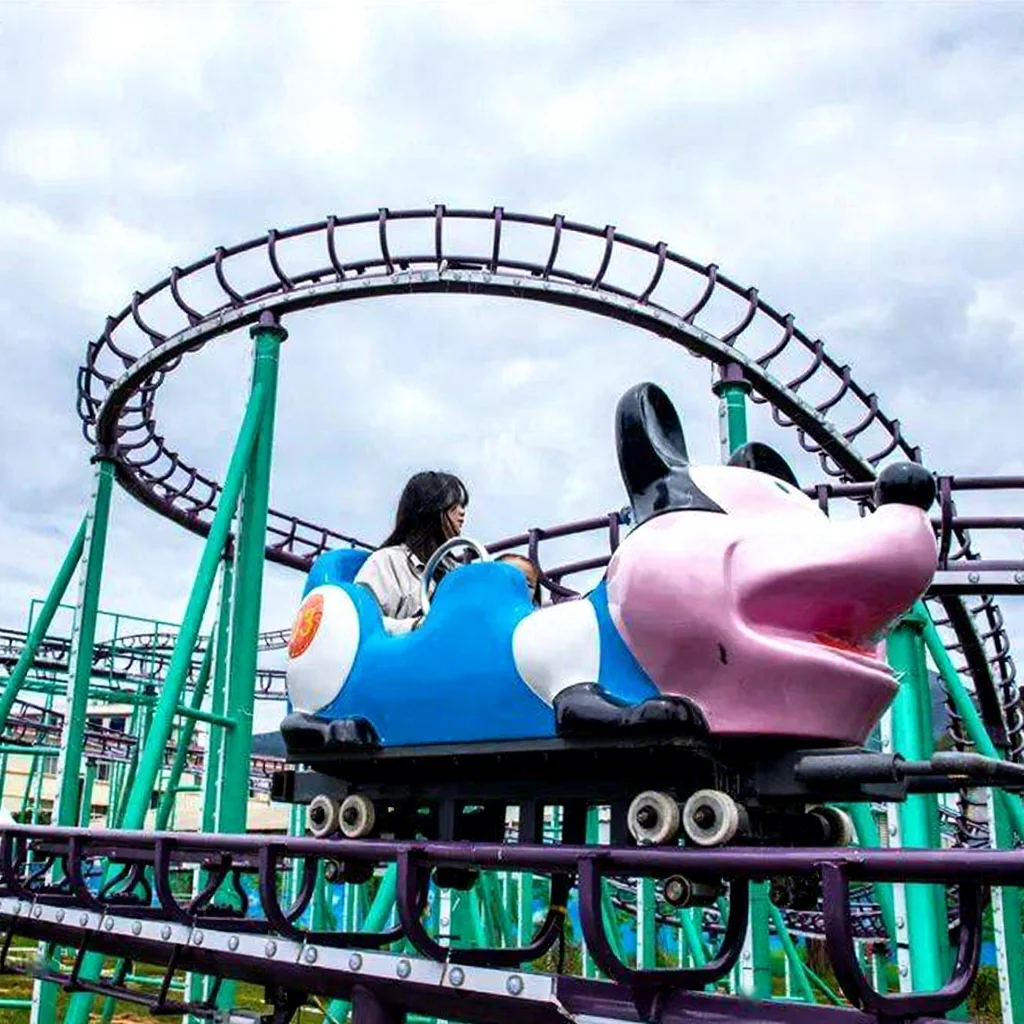 High Quality Factory Price 10 Seats Small Roller Coster Kids and Adults Amusement Fair Attraction Crazy Mouse Roller Coaster