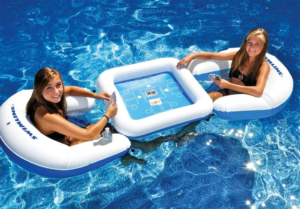 Customized Inflatable 3-Piece Cards Game Deck and Chairs Pool Float