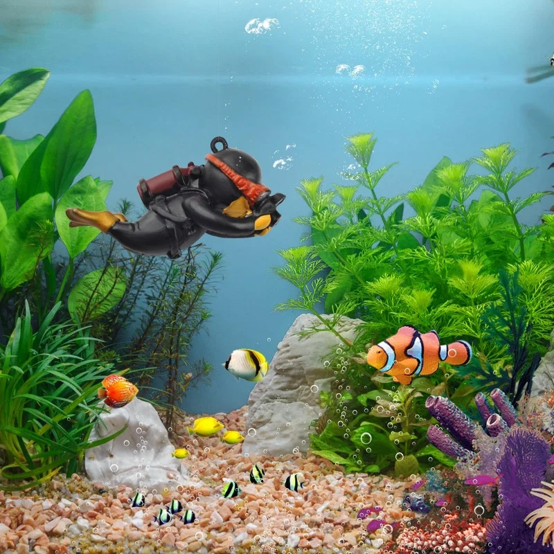 fish tank scuba diver accessories Saim Air Diver,Air Bubbler Fish Tank Decoration Resin Floati Supply AG It can be directly put into the water Alternate air source scuba octopus