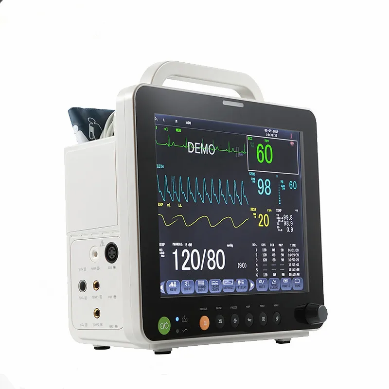 Hot selling 12 inch TFT screen 12-lead ECG patient monitor for medical use