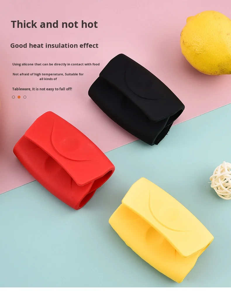 High-Temperature Resistant Silicone Oven Mitts with Pot Handle Clips No-Scalding Grip for Cast Iron Skillets and Frying Pans factory