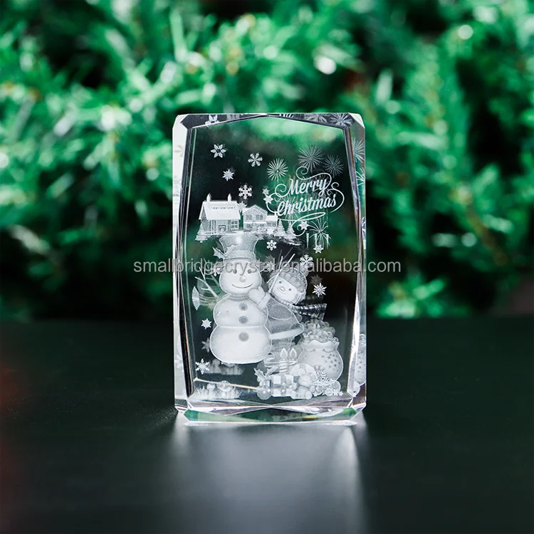 product small bridge various customized decorations 3d gifts 3d laser glass crystal crafts for merry christmas gifts-7
