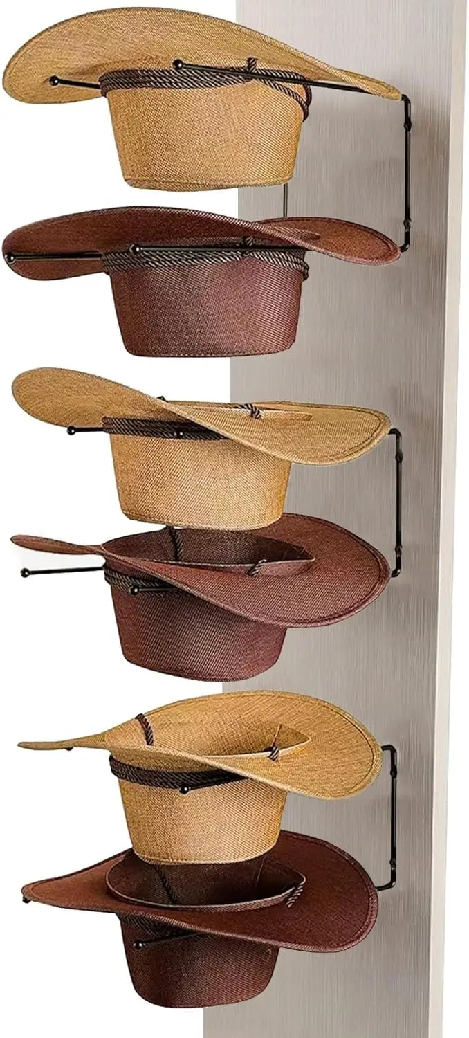 Hats Storage Hanger Organizer Wall Mounted Cowboy Hat Holder