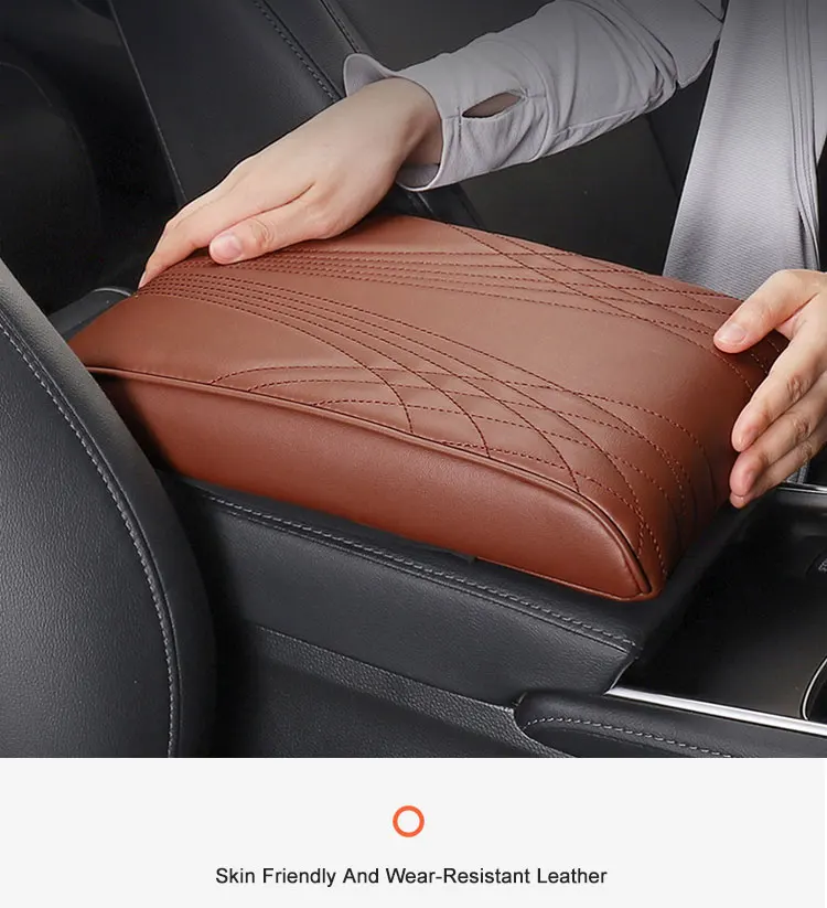 Universal Car Armrest Box Pad Soft Elbow Rest Cushion Cover Anti Scratch Artificial Leather