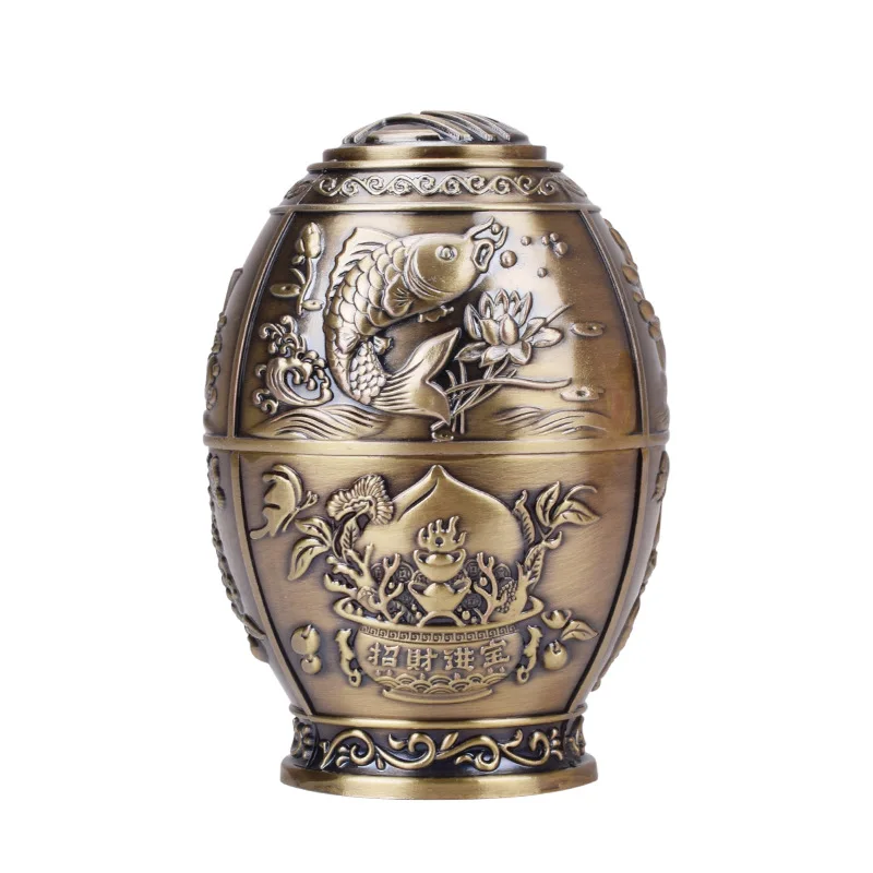 Custom Fish Automatic Toothpick Dispenser Egg Toothpick Holder Box Creative Home Decor National Characteristics Metal Alloy