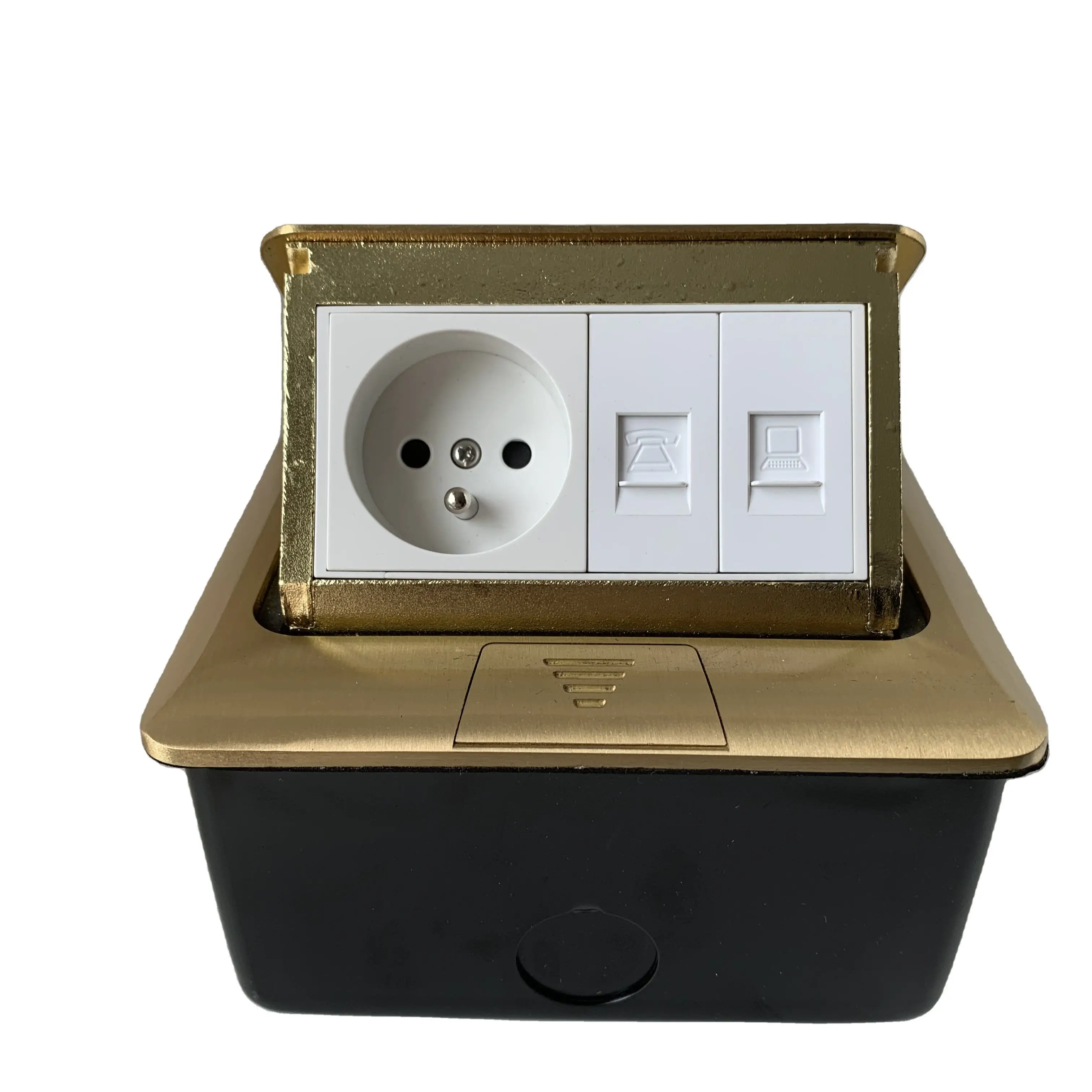 VNX Modern Style UK/US/EU Standard Electrical Power Floor Outlet 2 Digital Data 16A Hidden Type Floor Socket