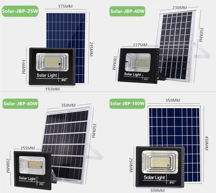 2021 LED Solar Flood Light High power Energy Saving Outdoor ip67 waterproof 25w 40w 60w 100w