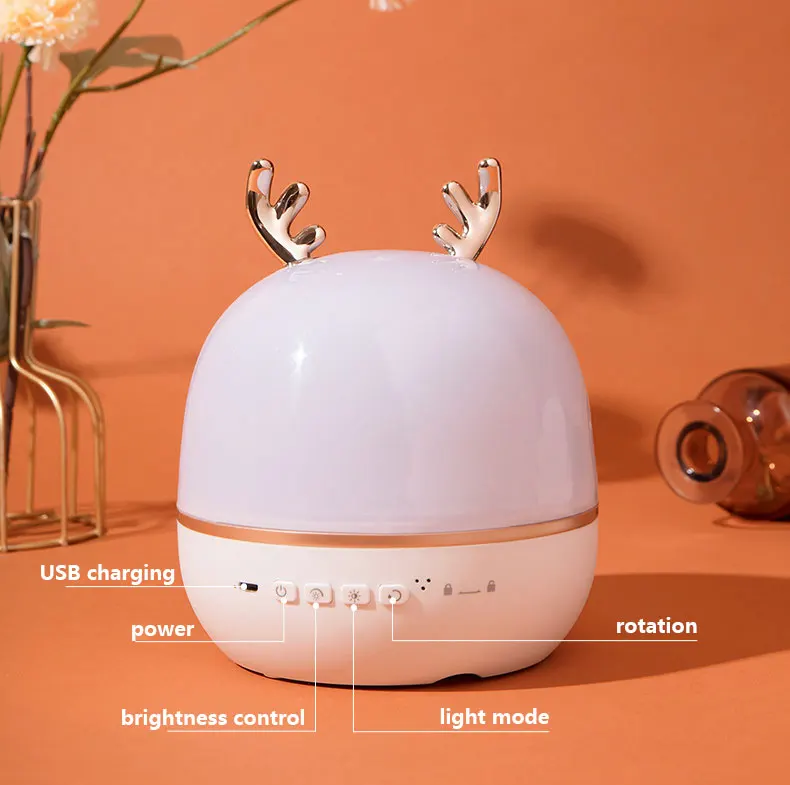 Bluetooth Детский Рождественский подарок олень пульт дистанционного управления 3D Светодиодный Ночник проектор