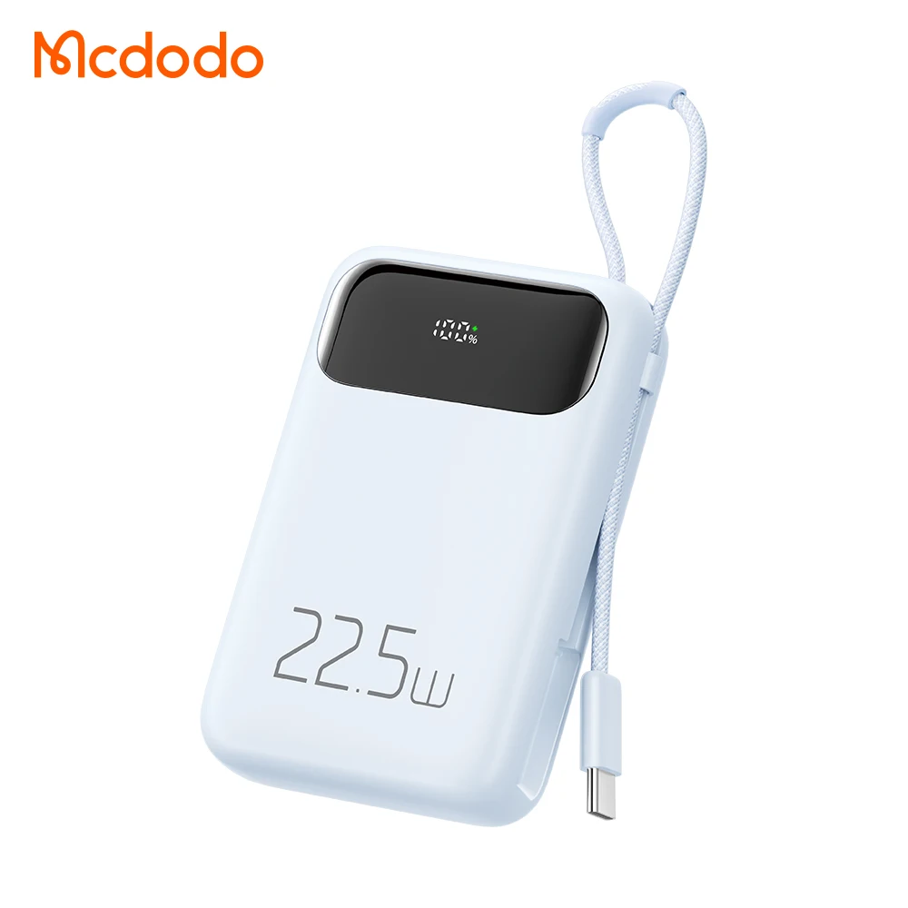 Quick Charge Power Bank With Type-C Fast Charge Cable Support VOOC SCP AFC QC 22.5W 20W PD USB-C PowerBank 10000mAh for Android