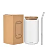 Transparent juice cup + straw + bamboo lid