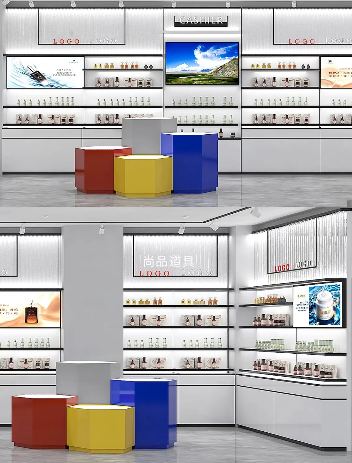 Modern Luxury Cosmetics Shop Interior Design Eco-Friendly Stylish ...