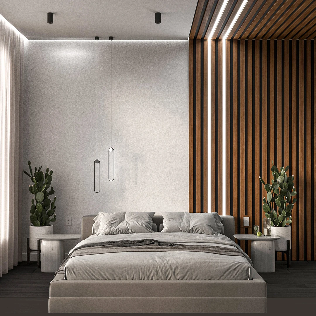 Высококачественные светодиодные деревянные стеновые панели Звукоизолированные МДФ акустические для гостиной