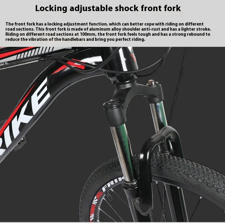 FRK Carbon Steel 26 Inch 21 Speed Mountain Bike Dual Disc Brake Front Oil Shock Absorption Off Road Bike