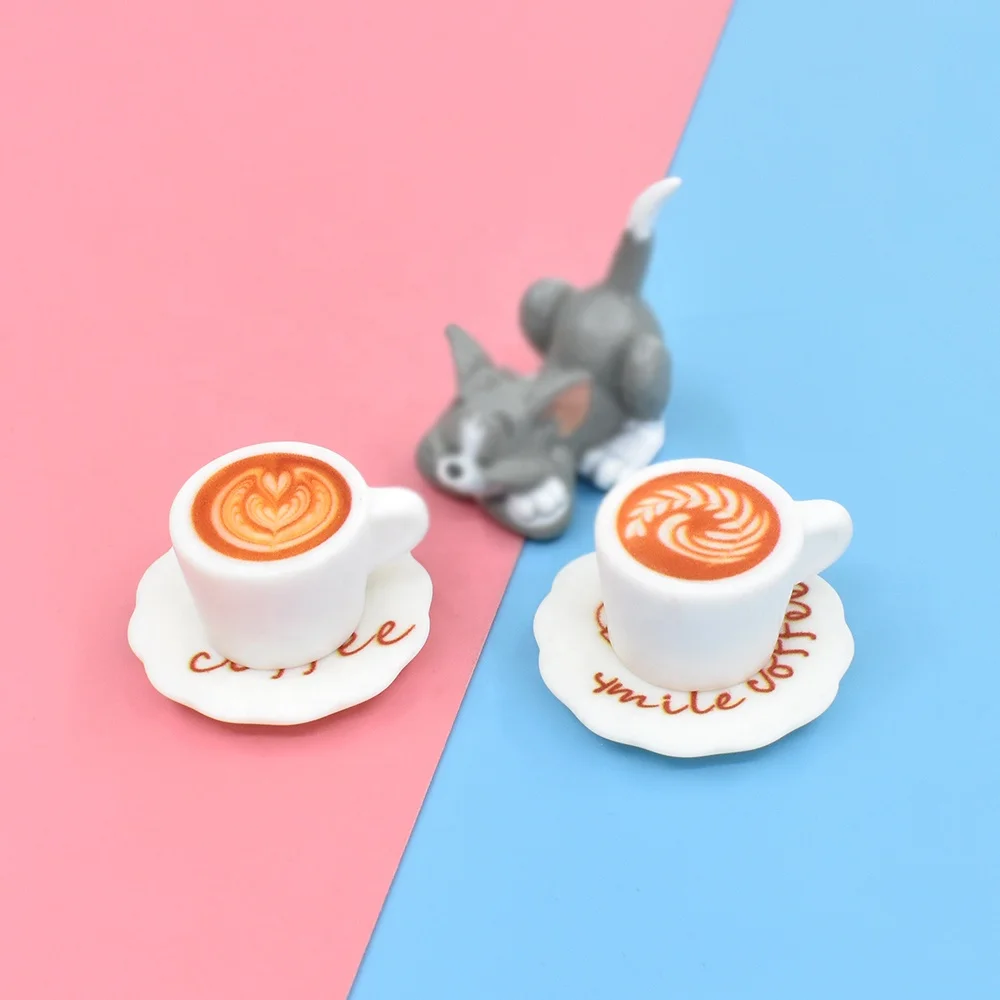 Новый дизайн, имитация миниатюрной кофейной чашки, подвески из смолы, детские мини-игрушки для кухни, подвеска «сделай сам», поделки ручной работы