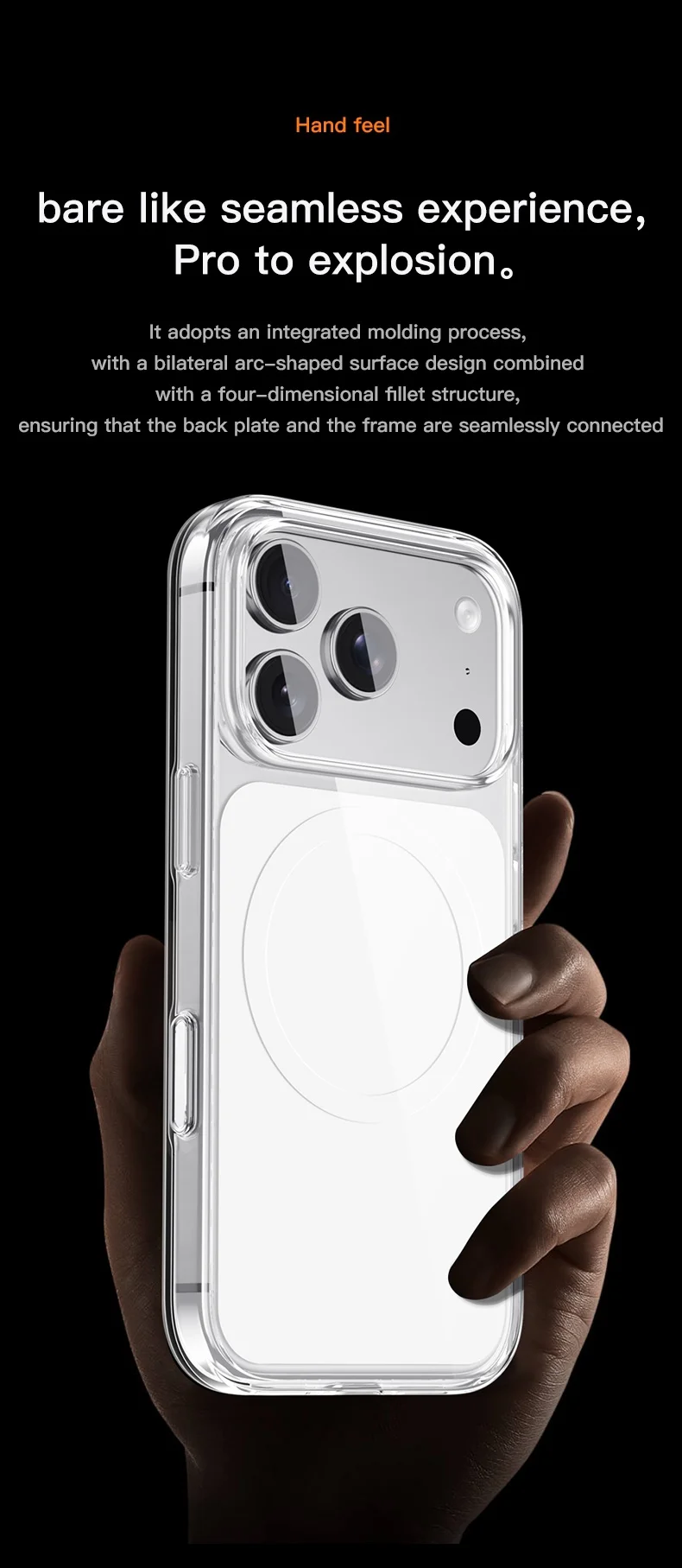 product tpupc phone case with anti yellow ultra magnetic crystal material anti fingerprint texture phone case for iphone 17 pro max-7