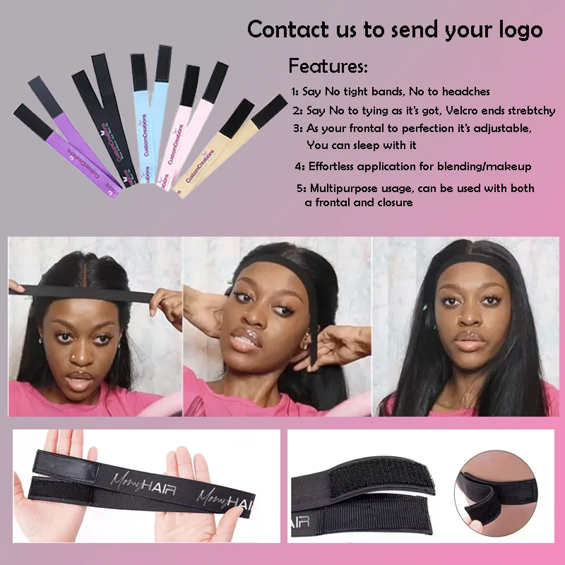 Private Label Adjustable Custom Elastic Band For Lace Hair Lace Melt Band Designer Elastic Bands