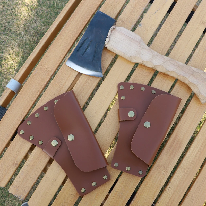 Adjustable Leather Hatchet Cover – Full Grain Leather Sheath For Camping, Outdoor Work & Protection - View #5