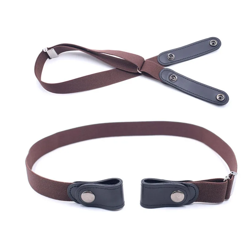 Ремень-невидимка из искусственной кожи Женский, простой дизайнерский бесшовный регулируемый пояс без пуговиц, для джинсов и брюк, непористый