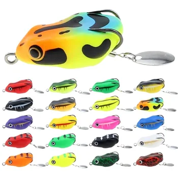 Hot Sale Cheery Mini Snake Fish Bait 20 Colors with Strong Black Hook PVC Frog Lure 8.5G 4.5cm – Hooks – view 2
