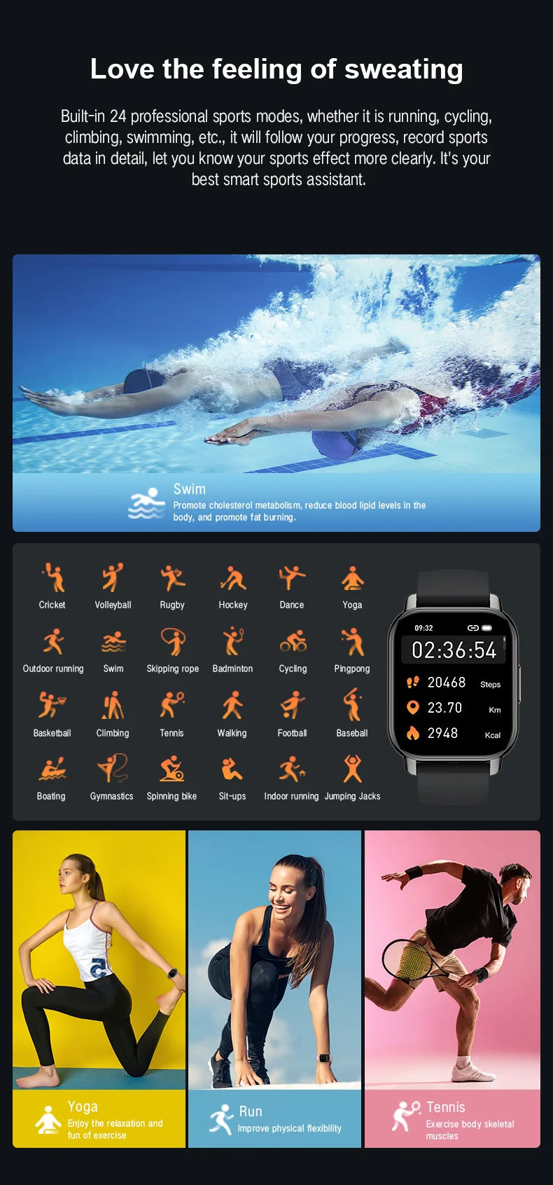 VALDUS P66 Smart Watch Sport IP68 Waterproof BT Call Montre Intelligente Blood Oxygen Monitor Reloj Smart Watch