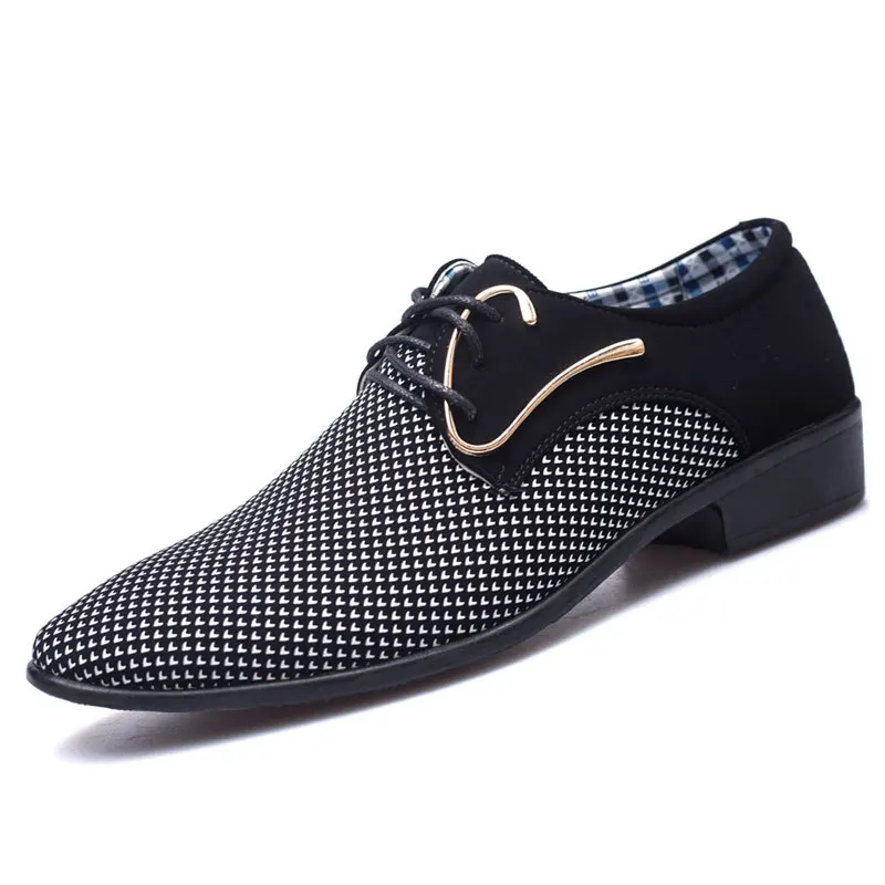 Black Casual Leather Shoes Men Korean Style