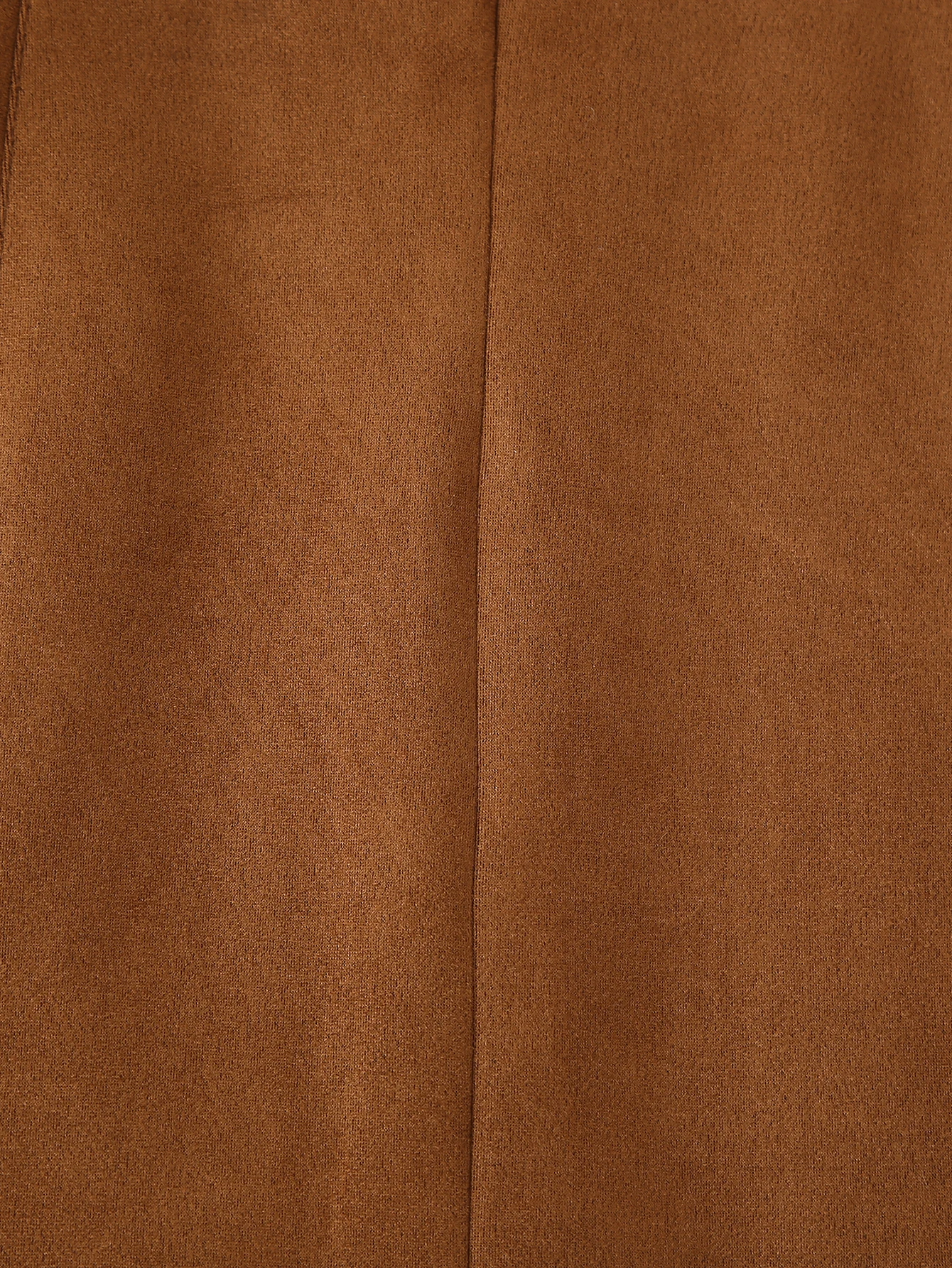 Brown Color Zipper Fly Simple Design Fashion Short Mini Casual Suede Leather Mini Skirt for Women