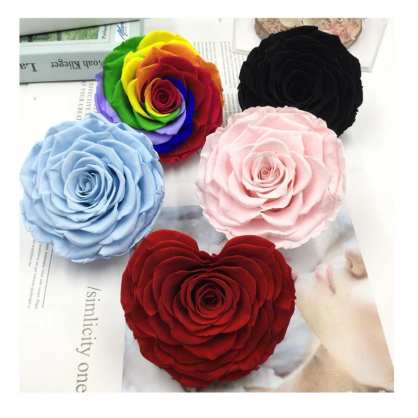 Bundle 5pcs purchases Preserved Roses With Stem Eternal Box Roses Long Lasting Single Rose