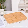 Bamboo and wood six-compartment container (without lid)