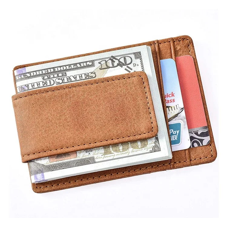 The Money Clip Men's Magnetic Leather Wallet