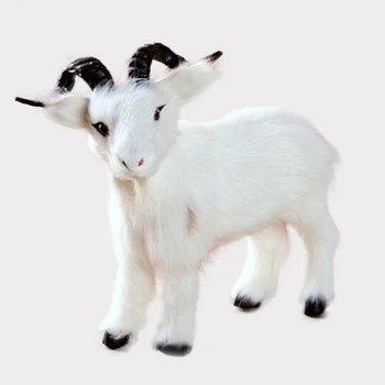wholesale Simulation goat trumpet mini goat model animal ornaments handicrafts small milk sheep model simulation sheep