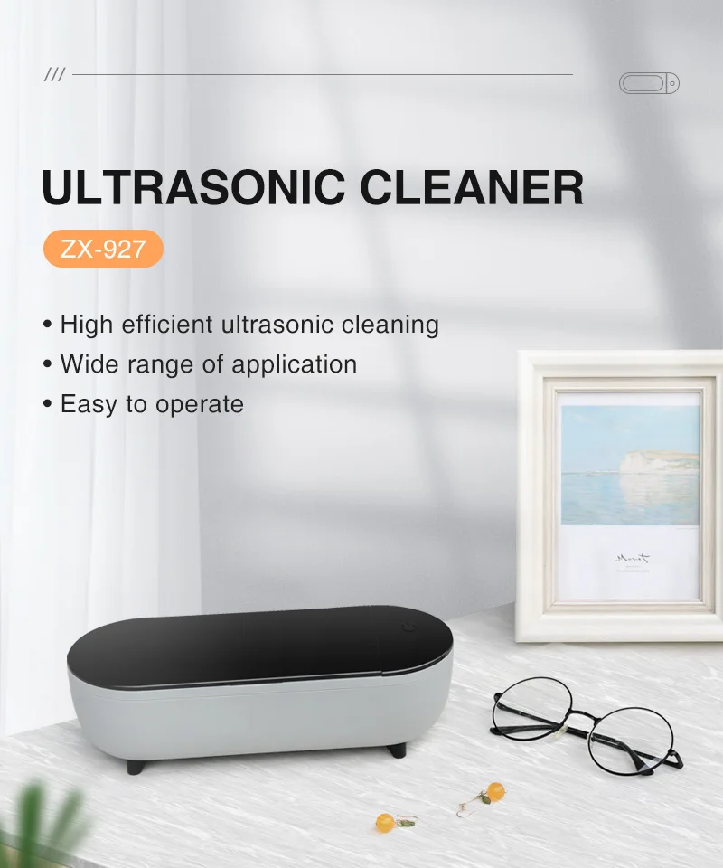 Limpiador ultrasónico del mini hogar de la joyería de los portamaletas, lavadora ultrasónica de la joyería portátil, limpiador ultrasónico de la dentadura sin cuerda
