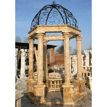 Carving Pillar outdoor garden marble stone pavilion gazebo
