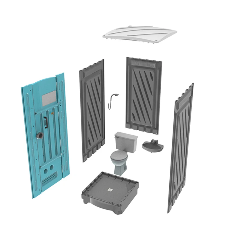 Prefab Mobile Latrine with Shower and Basin