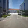 Par de estantes para manto de tela en forma de S