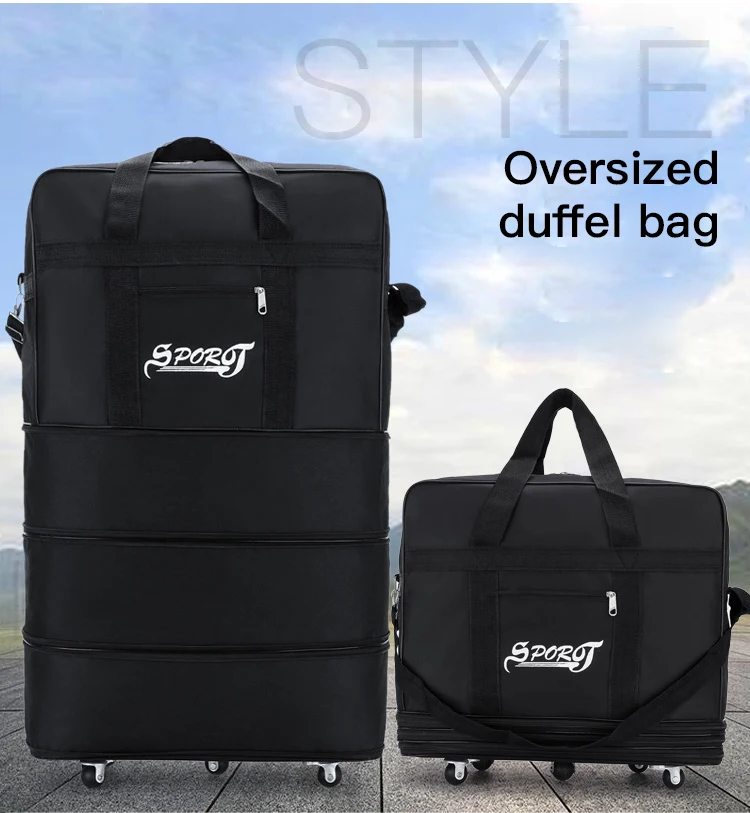 Consignment with Wheels Folding Large Capacity Travel Bag Oxford Cloth Luggage Suitcases