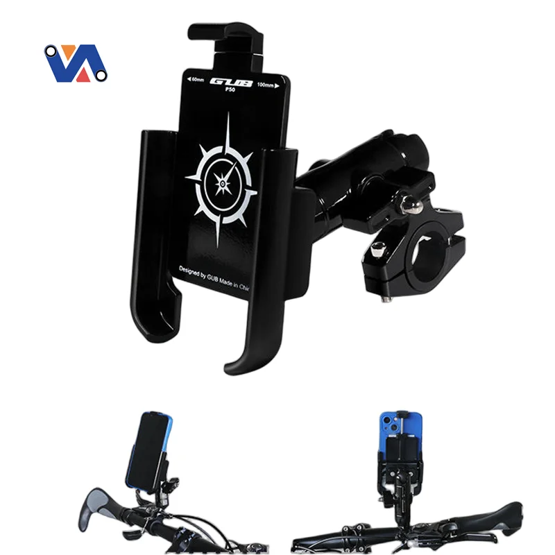 New Image Metal Cell Phone Holder Mount 360 Degree Rotation Accessories Suitable for E-scooter Bicycle Motorcycle Phone Holder