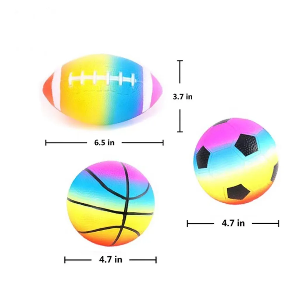 Mini Rainbow Foam Sports Balls Set Football Basketball Soccer Ball