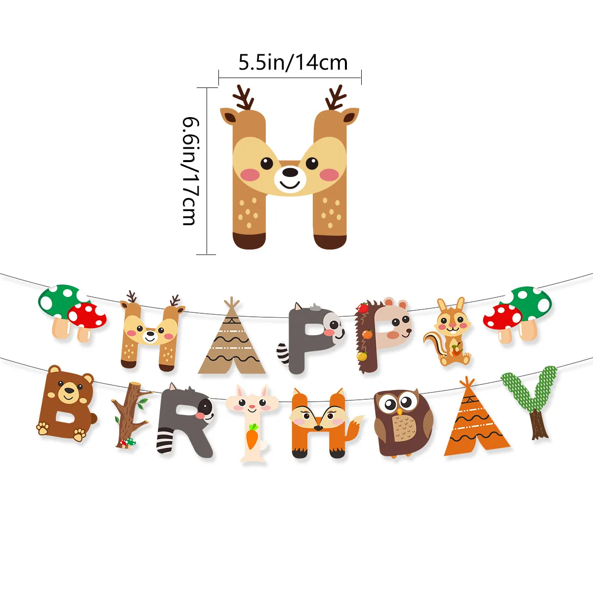 Safari Animal Happy Birthday Banner – Multi-Color Jungle Banner With Elephant, Lion, Giraffe, 4.9ft HAPPY, 5.2ft BIRTHDAY, Perfect For Wild-Themed Kids Parties - View #3