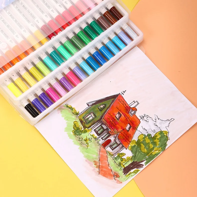 Ручка-кисть для рисования на заказ Акварельная Кисть двусторонняя маркерная ручка