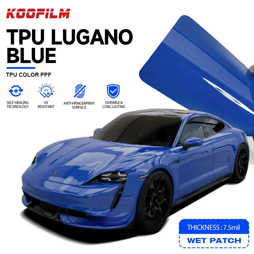 7.5MIL Car Wrap Blue TPU PPF Kooppf Paint Protection Film Blue Series